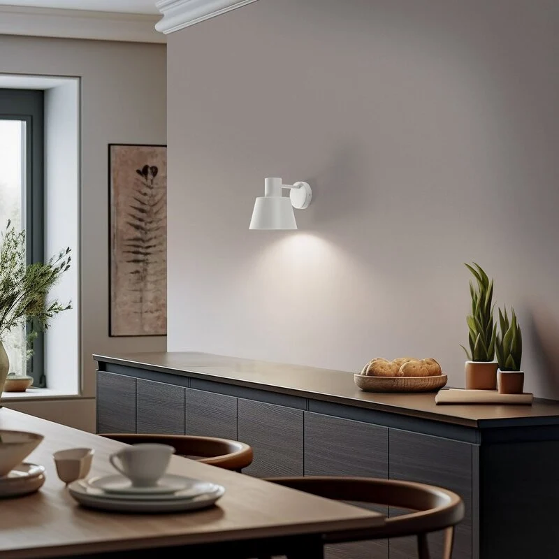 B-Ware Wandleuchte Dunka taupe 1-flammig Stahl E27 17 cm Sigma dimmbar IP20