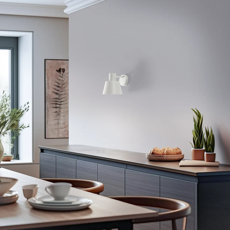 B-Ware Wandleuchte Dunka taupe 1-flammig Stahl E27 17 cm Sigma dimmbar IP20