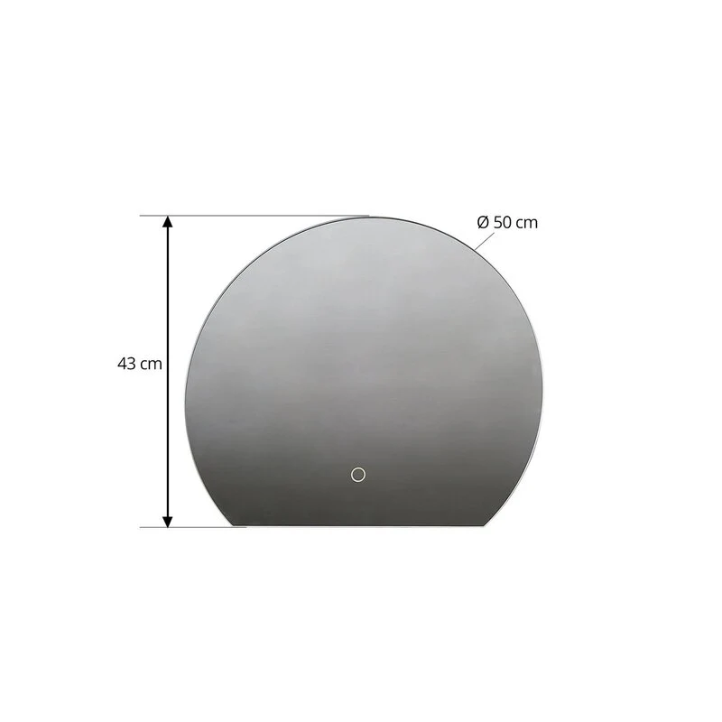 B-Ware Lucande LED Spiegel Celestiel halbrund Licht CCT 50cm Badspiegel chrom 380 Lumen