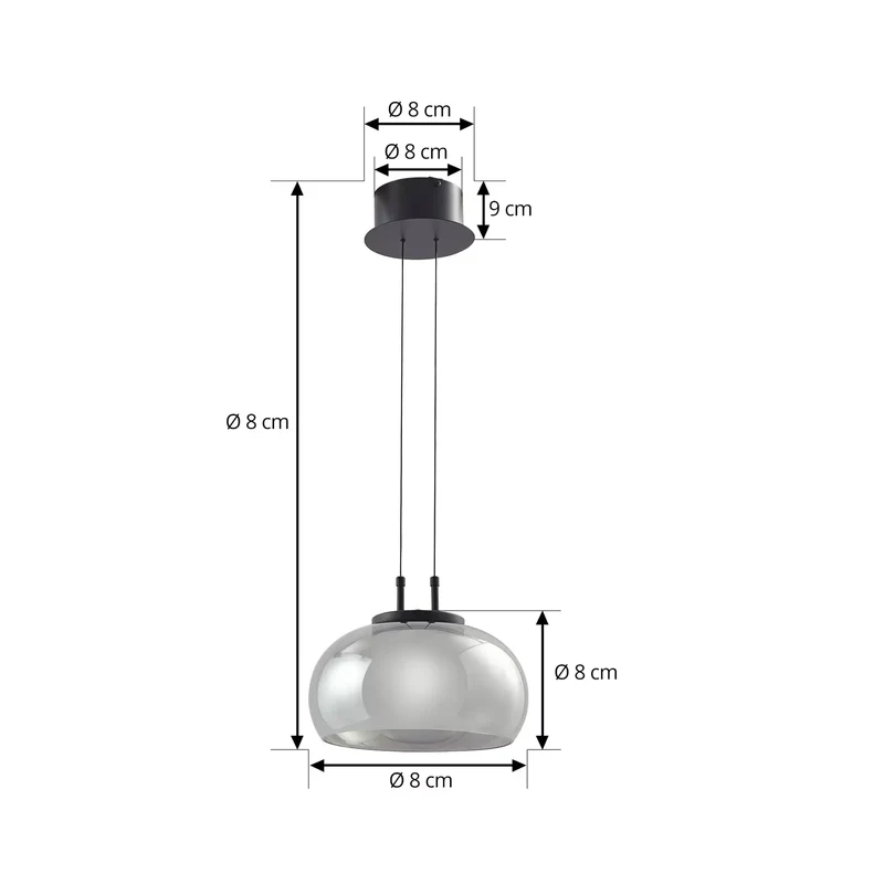 B-Ware Lucande Hängeleuchte Dain LED Pendelleuchte Lampe grau 1-flammig