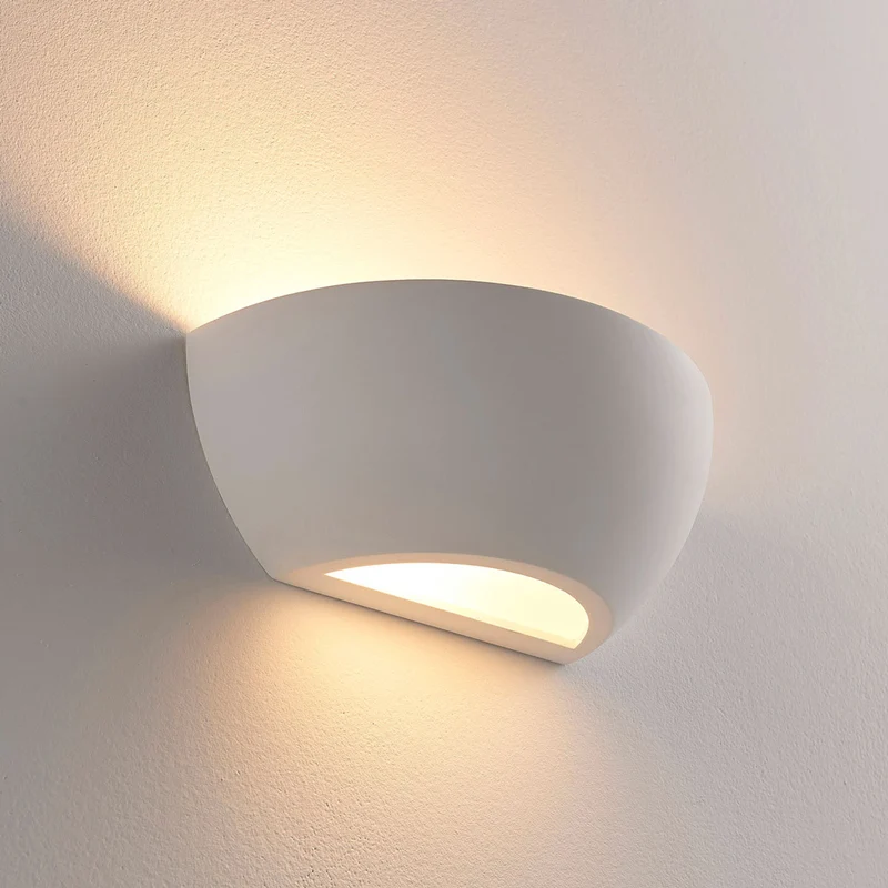 B-Ware Lindby Wandlampe Wandleuchte Jimmy LED dimmbar Gips weiß 24,5x9,5cm IP20 Lampe