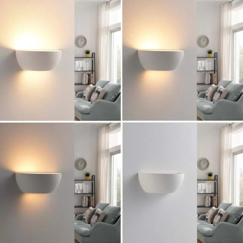 B-Ware Lindby Wandlampe Wandleuchte Jimmy LED dimmbar Gips weiß 24,5x9,5cm IP20 Lampe