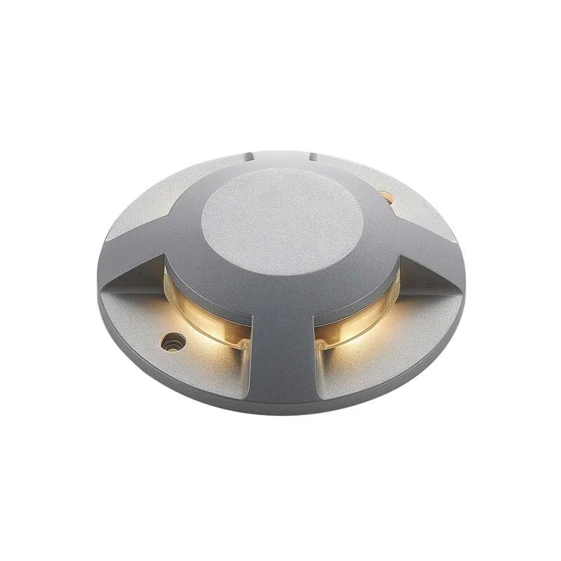B-Ware Lucande LED-Bodenstrahler Jeffrey Gartenleuchte silber 4 Lichtaustritte IP67