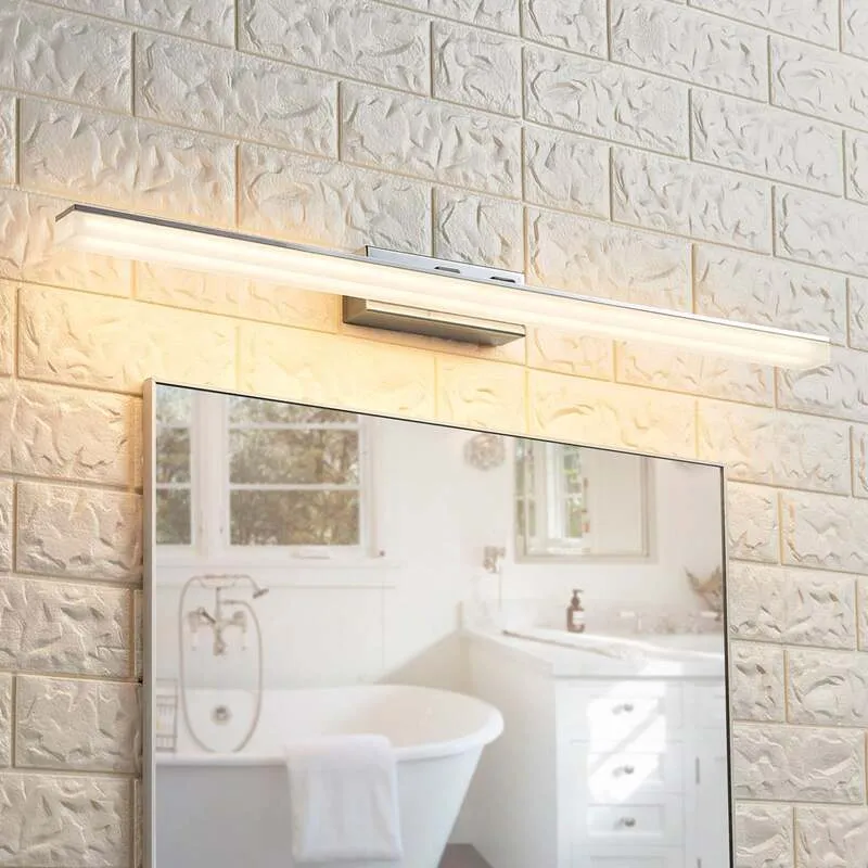 B-Ware Lucande Wandleuchte LED Spiegelleuchte Julie Lampe Badezimmer chrom 75cm IP44