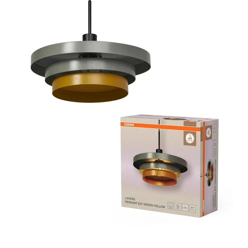 B-Ware OSRAM Pendelleuchte Hängelampe Decor Layers E27 LED Grün Innenleuchte Ø 40 cm
