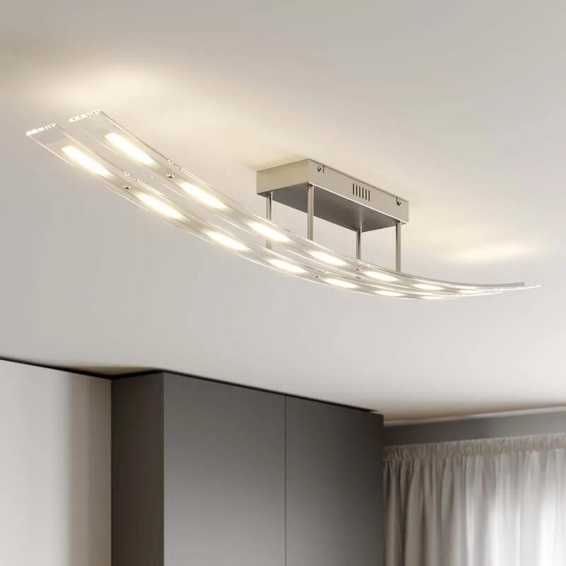 B-Ware Lindby Deckenleuchte Jarda LED Lampe dimmbar warmweiß 134cm nickel matt 5760lm