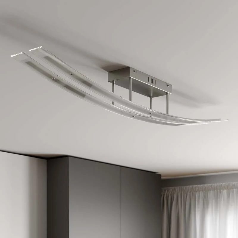 B-Ware Lindby Deckenleuchte Jarda LED Lampe dimmbar warmweiß 134cm nickel matt 5760lm