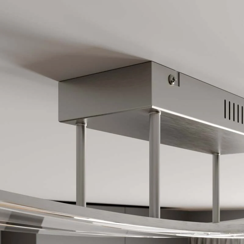 B-Ware Lindby Deckenleuchte Jarda LED Lampe dimmbar warmweiß 134cm nickel matt 5760lm
