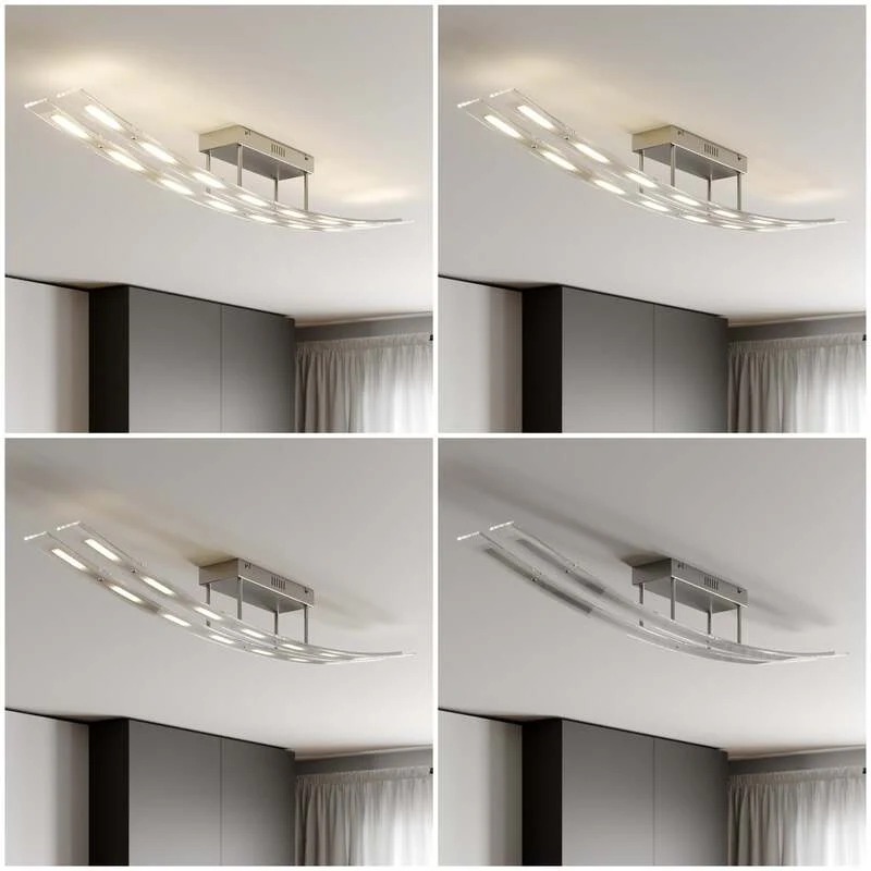 B-Ware Lindby Deckenleuchte Jarda LED Lampe dimmbar warmweiß 134cm nickel matt 5760lm