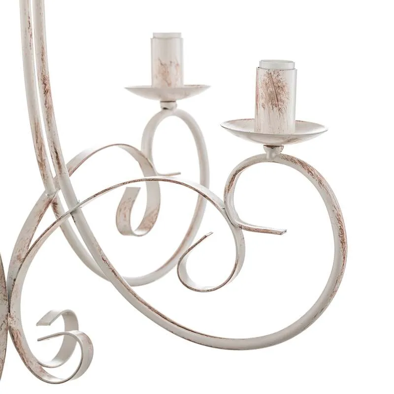 B-Ware Euluna Kronleuchter Pompei Hängelampe LED Pendelleuchte dimmbar weiß antik 60cm