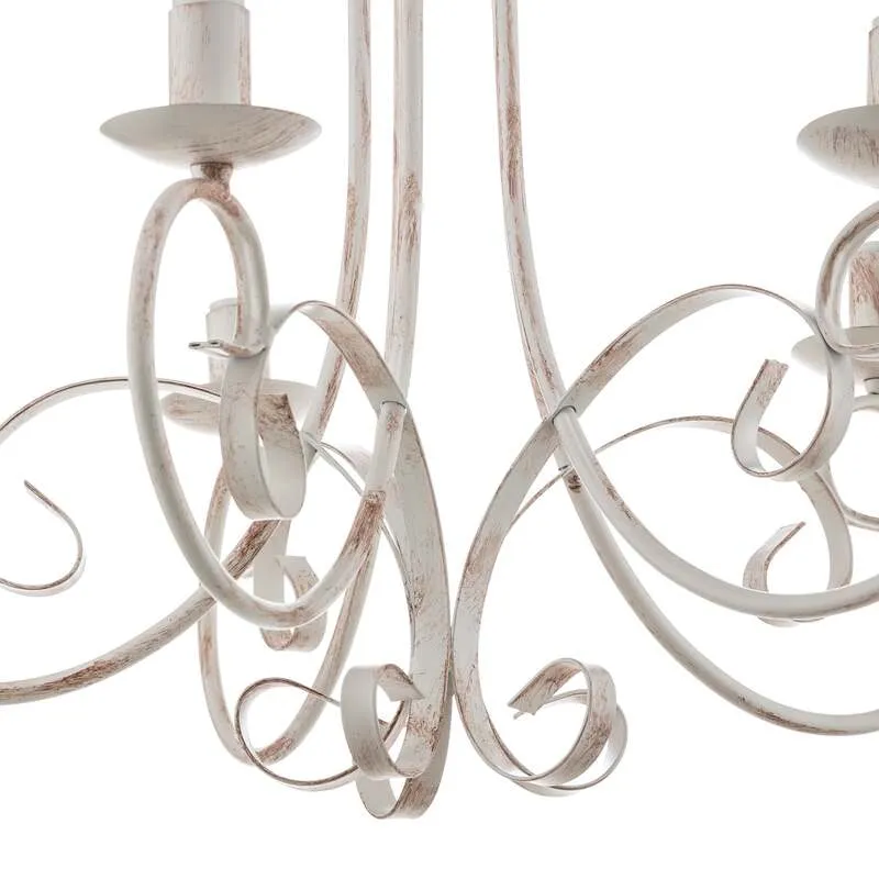 B-Ware Euluna Kronleuchter Pompei Hängelampe LED Pendelleuchte dimmbar weiß antik 60cm