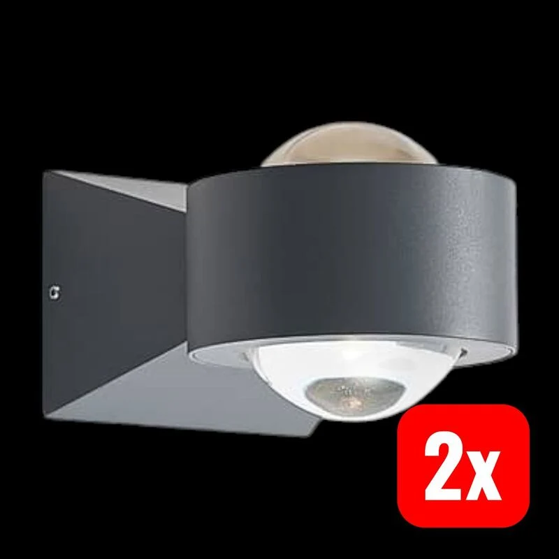 2x B-Ware ELC Imka LED-Außenwandlampe Wandleuchte Außenleuchte Außenlampe Wandlampe Lampe