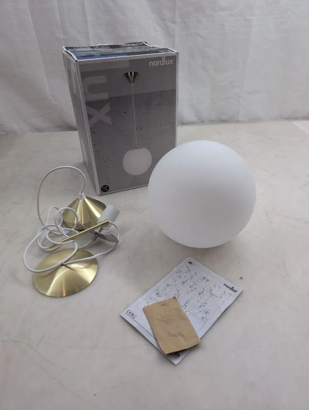 B-Ware Nordlux Hängeleuchte Grant in Messing mit Glaskugel Ø 25 cm Hängelampe Lampe