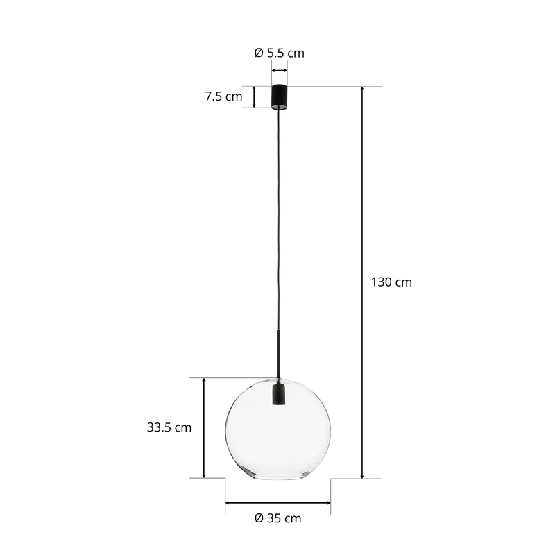 B-Ware Hängeleuchte Sphere XL Nowodvorski mit Glasschirm transparent schwarz 40W E27
