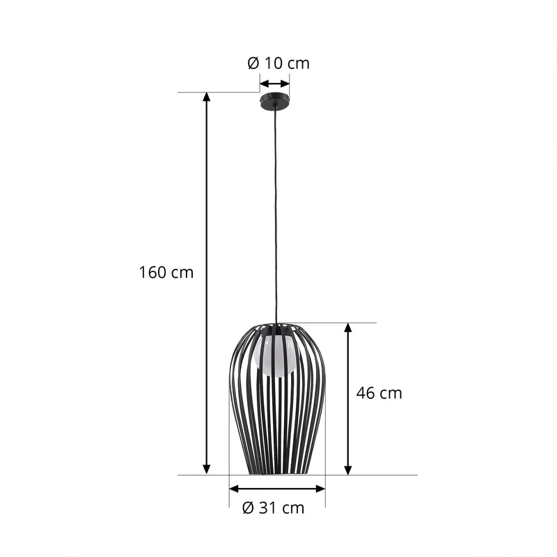B-Ware Lucande Außenpendelleuchte Marrin schwarz Metall Ø 31 cm dimmbar IP44
