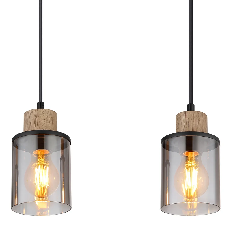 B-Ware Globo Pendelleuchte Hängeleuchte Reid LED 4-flammig dimmbar schwarz rauch 78cm