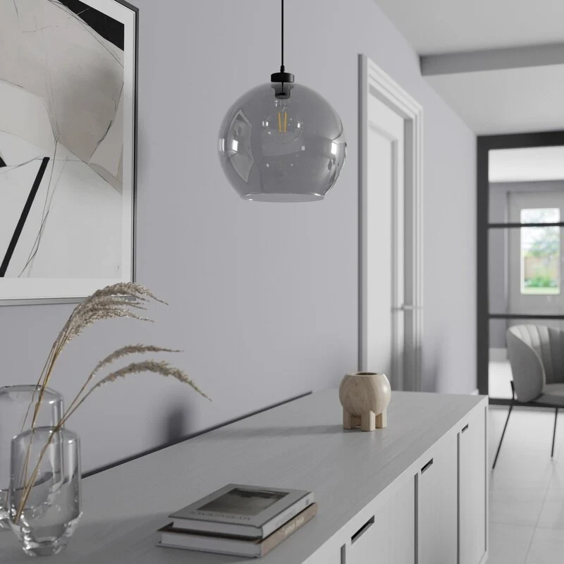 B-Ware Hängeleuchte Cubus Pendelleuchte Lampe Leuchte LED dimmbar E27 rauchgrau Ø30cm