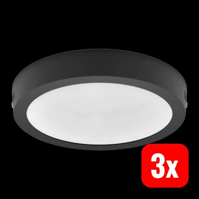 3x B-Ware Philips Deckenlampe LED Leuchte Slim Surface 21cm schwarz warmweiß 2700K Lampe