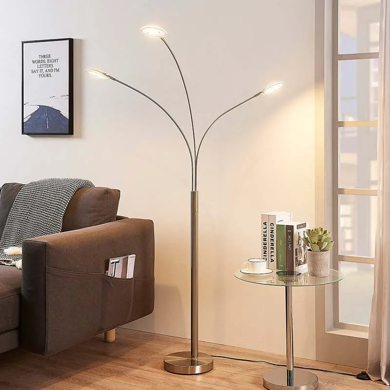 B-Ware Lindby LED-Stehlampe Anea Stehleuchte Lampe Leuchte LED 3-flammig nickel