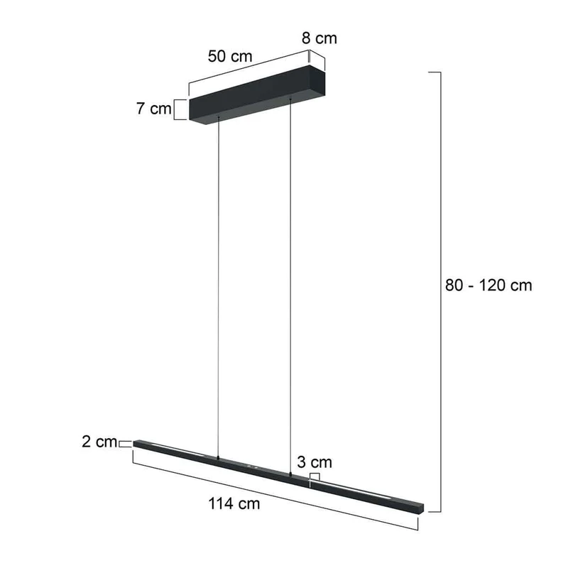 B-Ware Steinhauer LED Pendelleuchte Hängelampe Bande CCT Dimmer schwarz 120 cm