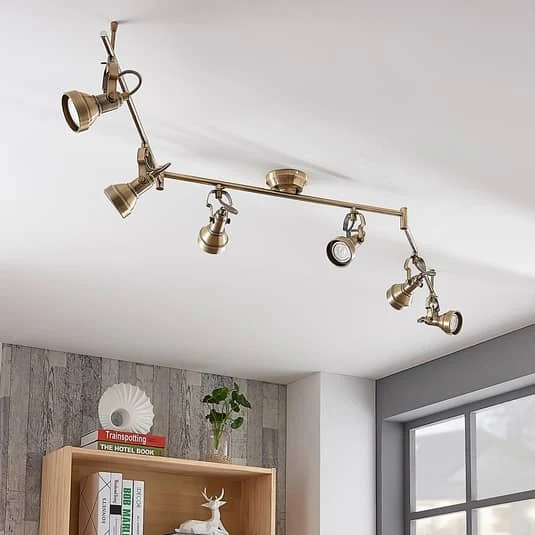 B-Ware Lindby Deckenlampe Deckenleuchte Perseas Altmessing 6 Flammig Strahler GU10311