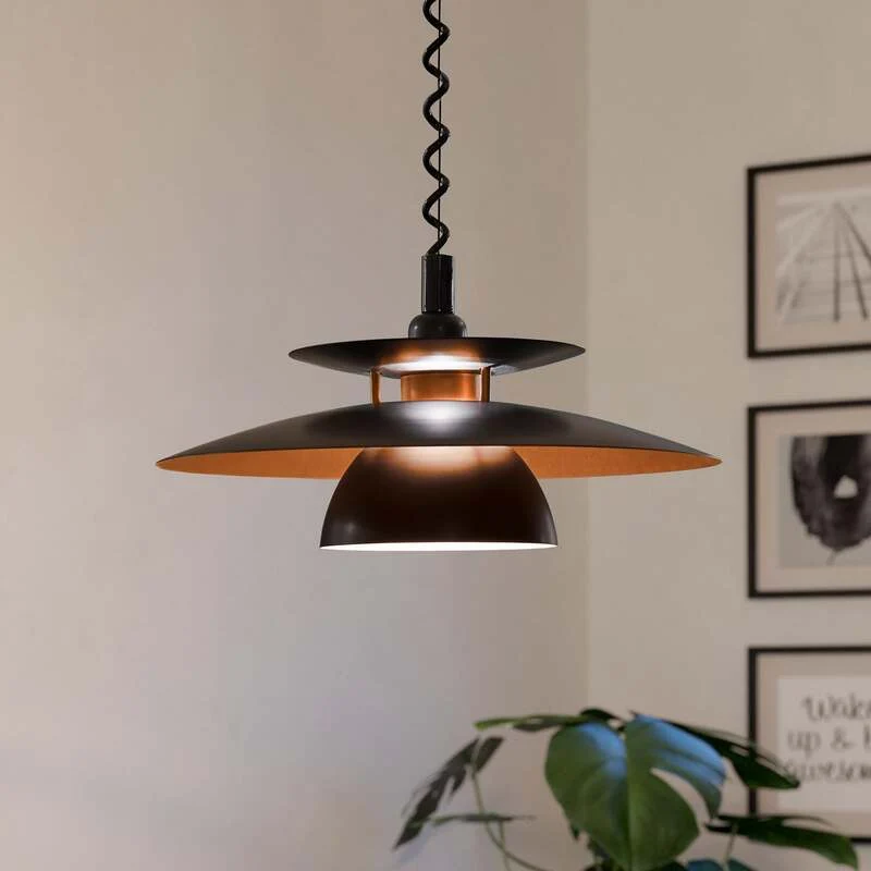 B-Ware Eglo Hängeleuchte Brenda LED Pendelleuchte dimmbar schwarz kupfer 110cm Höhe