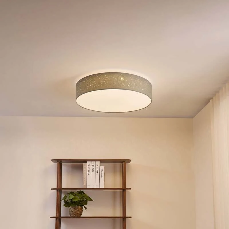 B-Ware Lindby Deckenlampe Ellamina LED Lampe dimmbar hellgrau mit Fernbedienung 60cm