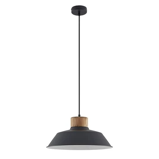 B-Ware Lindby Hängeleuchte Pendelleuchte Nefeli LED Lampe dimmbar schwarz Holz Metall