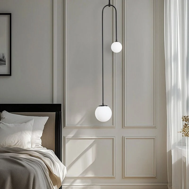 B-Ware Avonni Hängeleuchte AV-1897-2BSY 2 Glaskugeln Deckenlampe Deckenleuchte Lampe G9