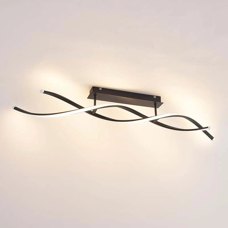 B-Ware Lindby Deckenleuchte Deckenlampe LED Welina schwarz dimmbar Deckenspot Lampe