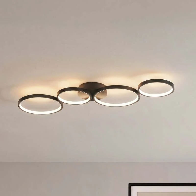 B-Ware Lindby Evengeline LED-Deckenlampe Deckenlampe Lampe Leuchte 35 W Alu schwarz831
