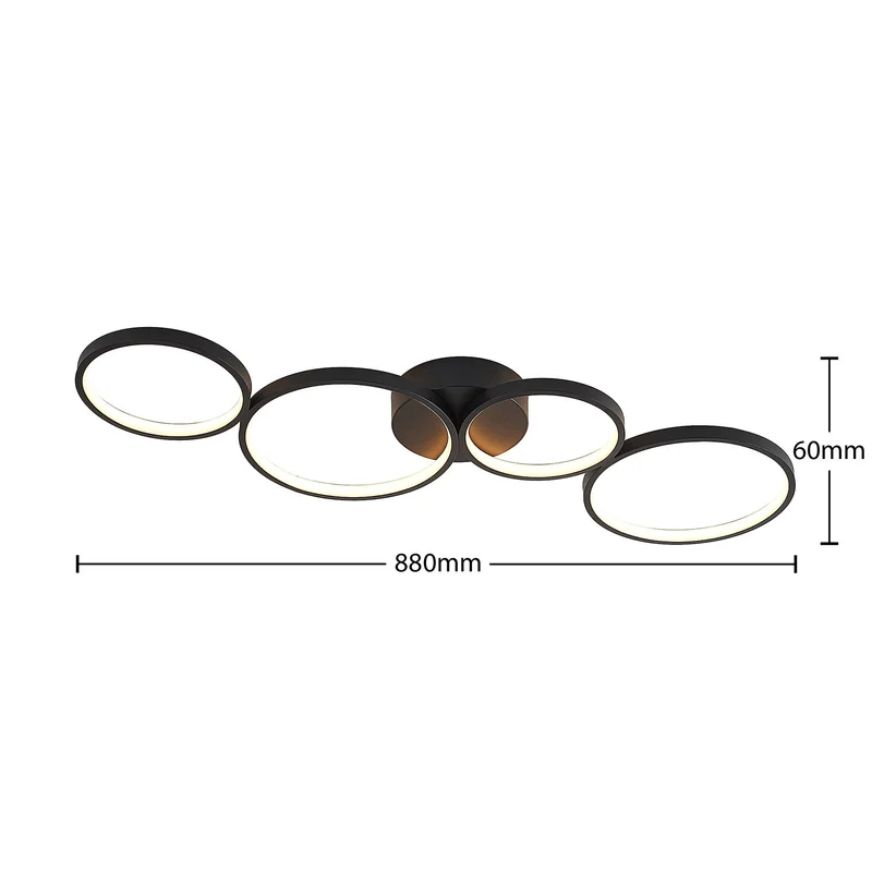 B-Ware Lindby Evengeline LED-Deckenlampe Deckenlampe Lampe Leuchte 35 W Alu schwarz831