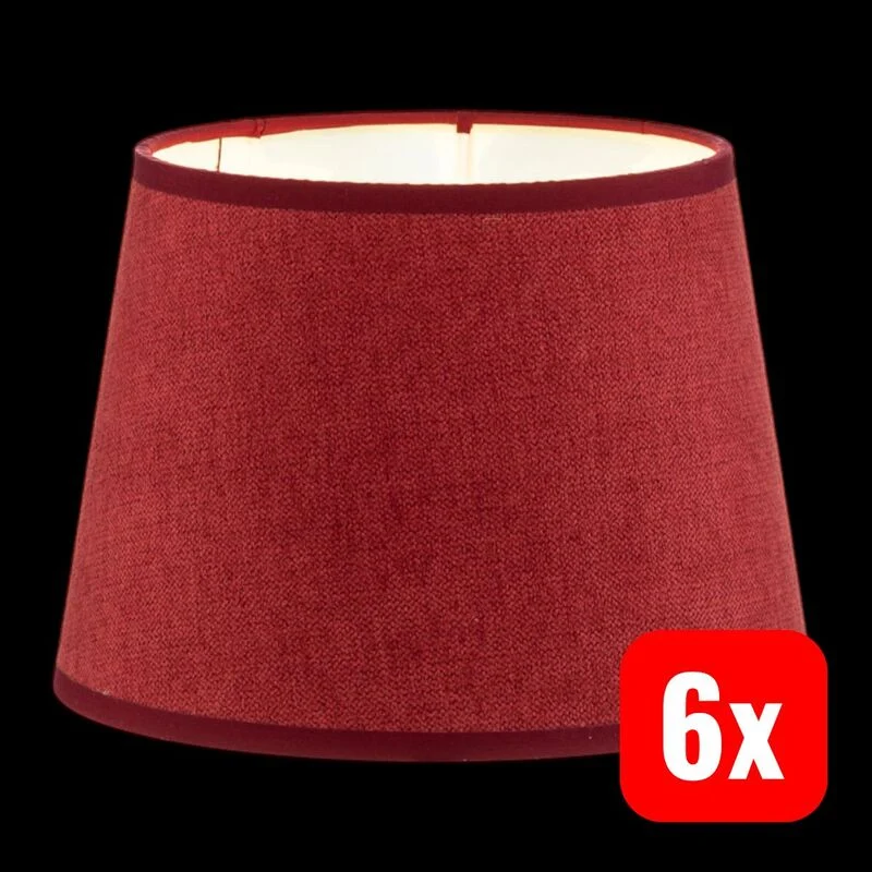 6x B-Ware Duolla Lampshade Classic S, Woven, Red