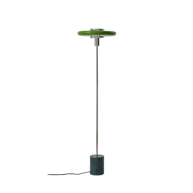 B-Ware Lindby Stehleuchte Standlampe Retro Standleuchte Marmor 130cm E27 grün Metall