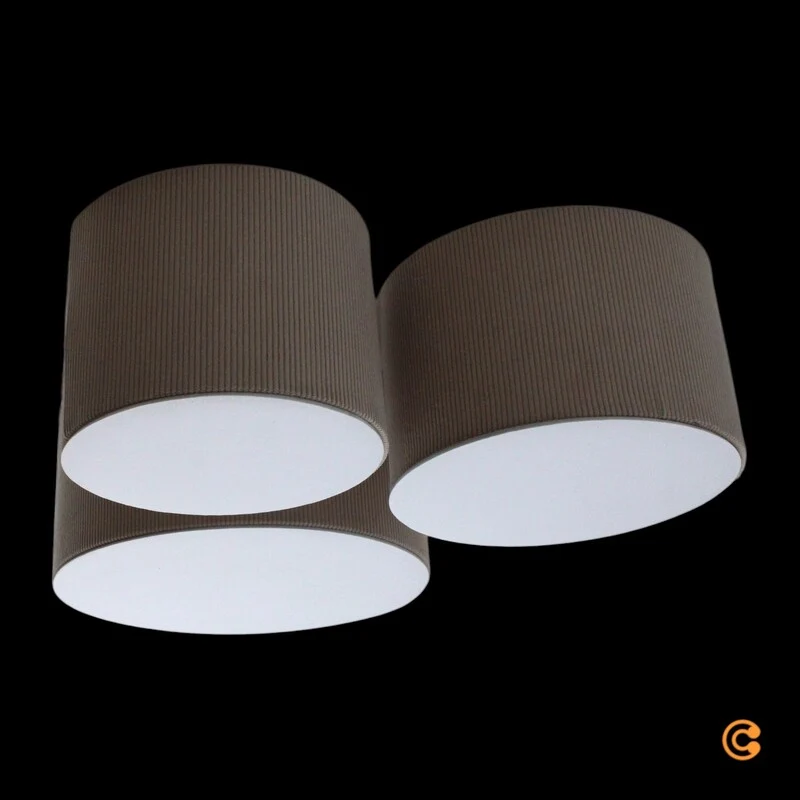 B-Ware JUST LIGHT. Deckenleuchte Green Duro Textil Deckenlampe beige 3-flammig E27 LED