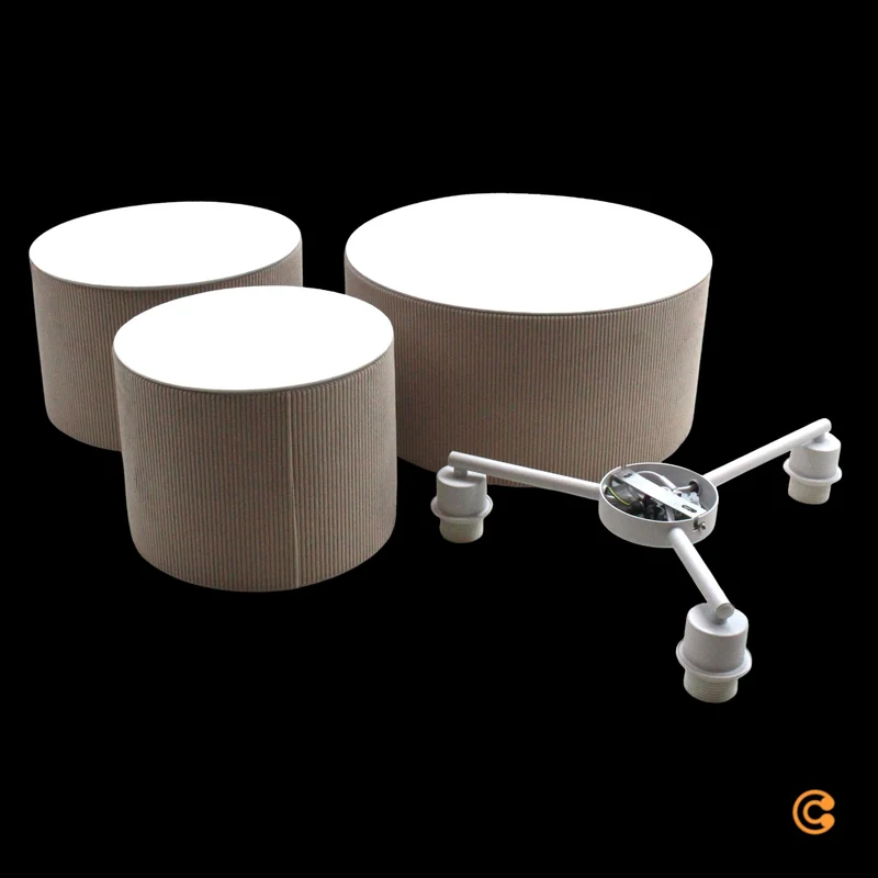 B-Ware JUST LIGHT. Deckenleuchte Green Duro Textil Deckenlampe beige 3-flammig E27 LED