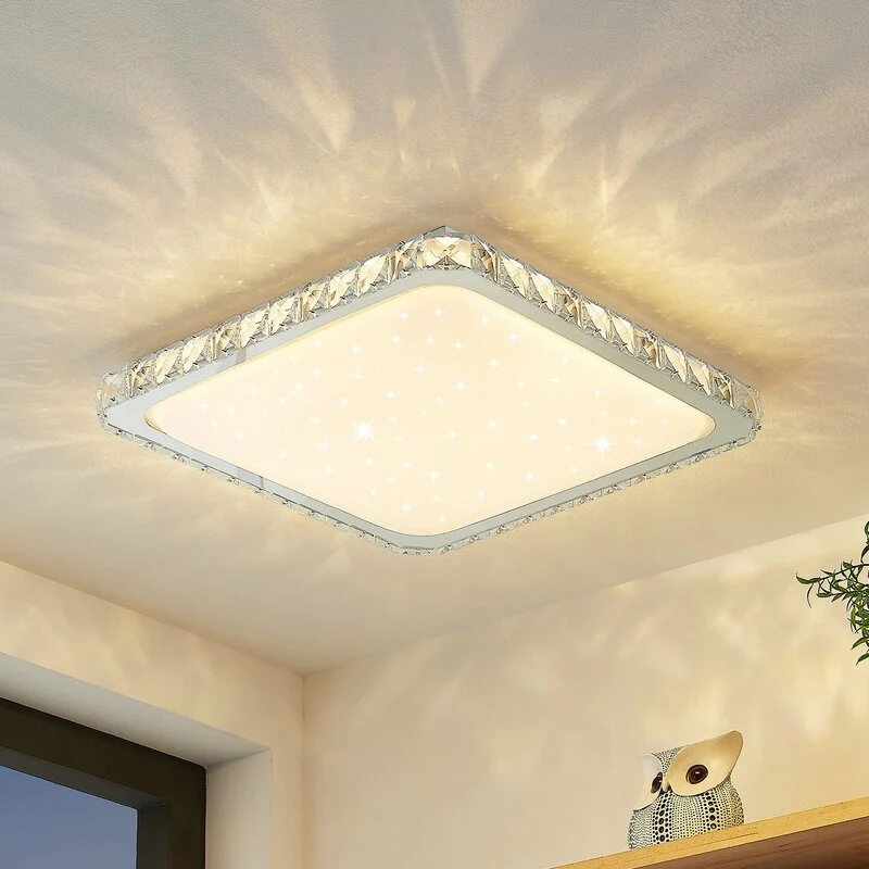 B-Ware Lindby Deckenlampe Lorand LED Leuchte dimmbar CCT Fernbedienung chrom weiß
