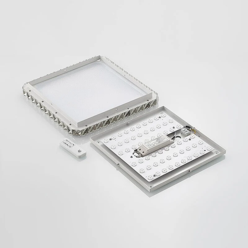 B-Ware Lindby Deckenlampe Lorand LED Leuchte dimmbar CCT Fernbedienung chrom weiß