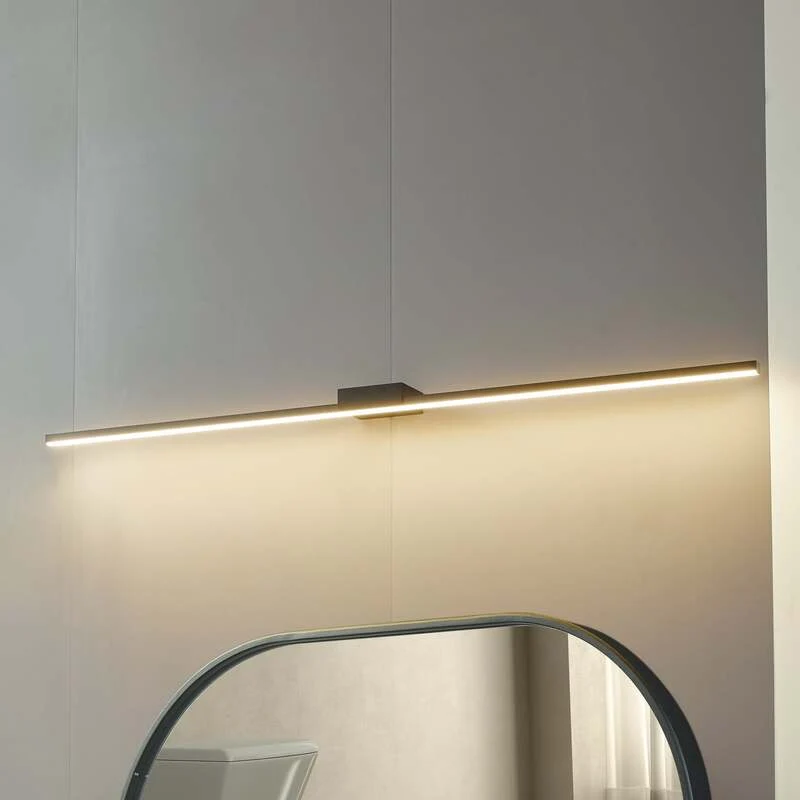 B-Ware Lucande LED-Spiegellampe Kivana schwarz 120cm IP44 warmweiß universalweiß