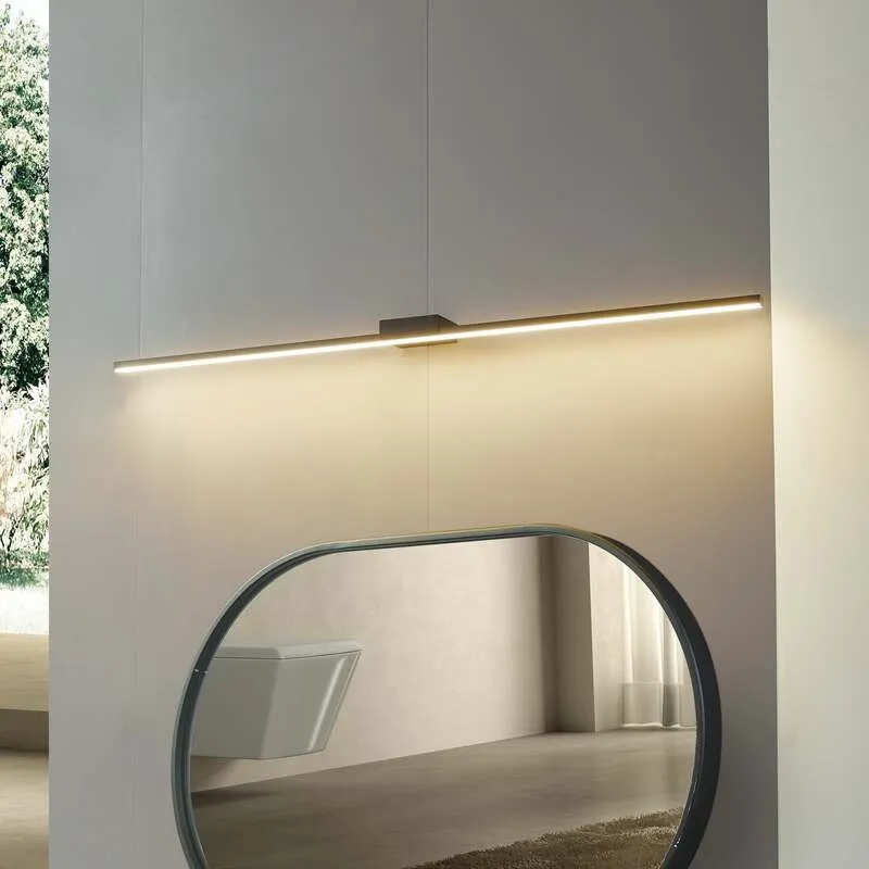 B-Ware Lucande LED-Spiegellampe Kivana schwarz 120cm IP44 warmweiß universalweiß