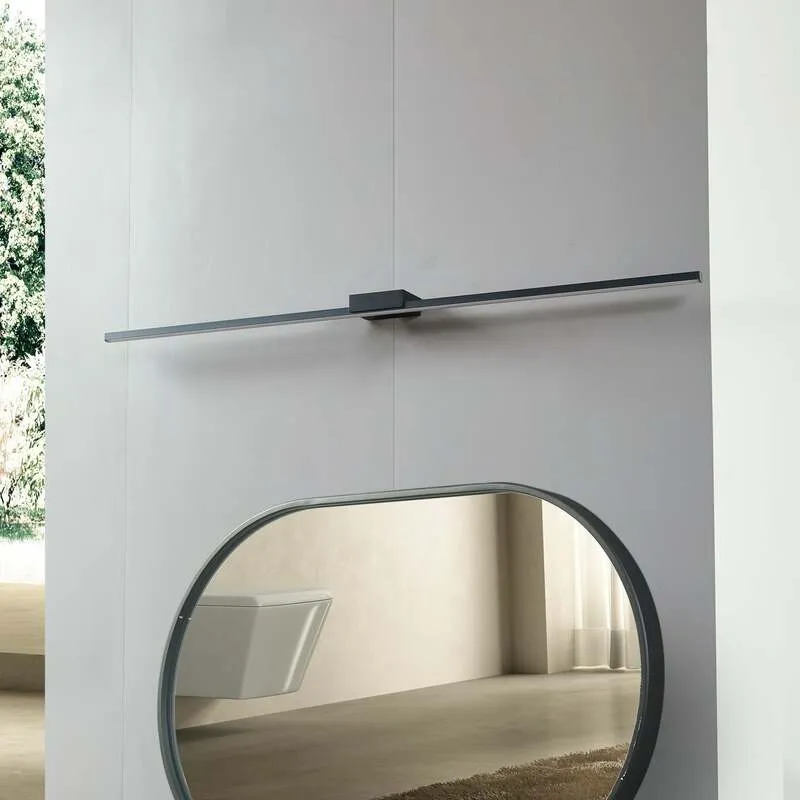 B-Ware Lucande LED-Spiegellampe Kivana schwarz 120cm IP44 warmweiß universalweiß