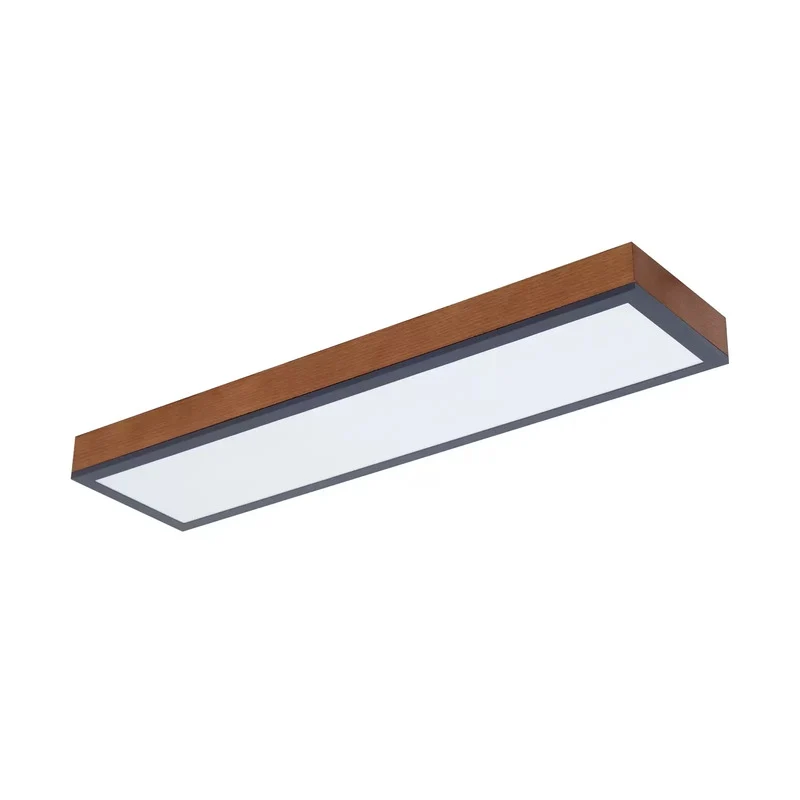 B-Ware Lindby Deckenleuchte Deckenlampe LED Laviona Holzdekor graphitgrau weiß 80 cm