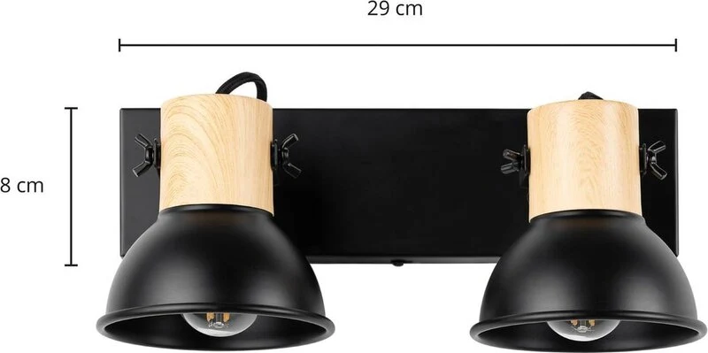 B-Ware Lindby Wandleuchte Strahler Lampe schwarz zweiflammig LED für Wohnzimmer Küche
