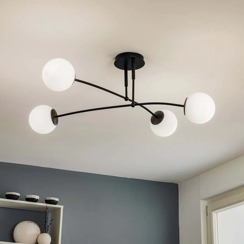 B-Ware Euluna Deckenlampe Deckenlampe Lampe Leuchte Pregos 4 in Schwarz vierflammig