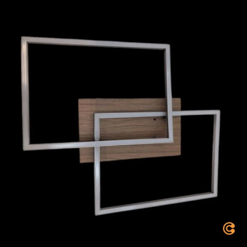 B-Ware JUST LIGHT Deckenleuchte Iven LED Lampe dimmbar Fernbedienung stahl holz