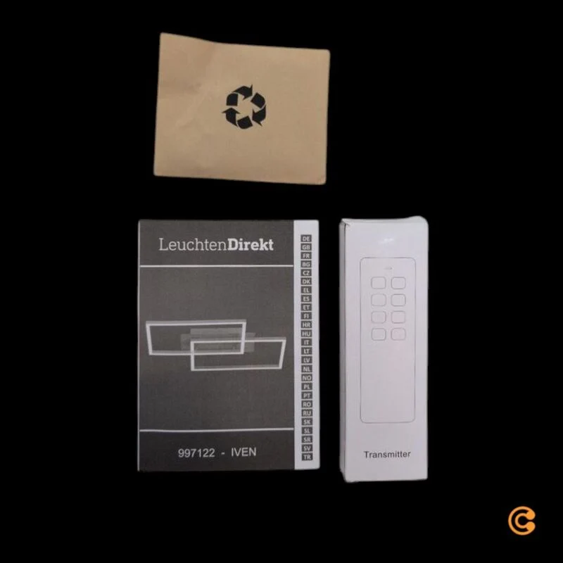 B-Ware JUST LIGHT Deckenleuchte Iven LED Lampe dimmbar Fernbedienung stahl holz