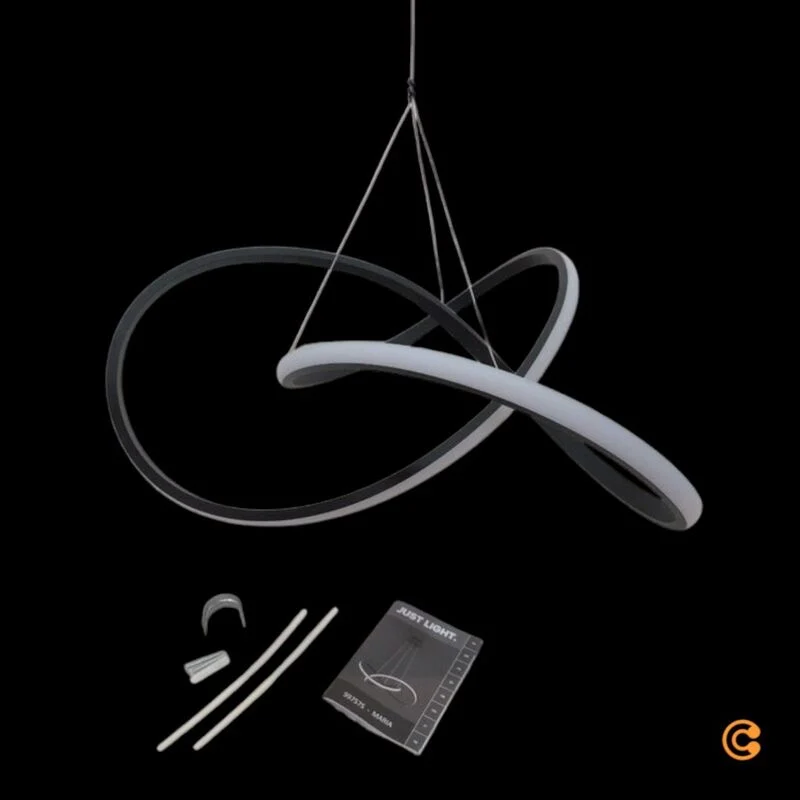 B-Ware JUST LIGHT Hängeleuchte Maria LED Pendelleuchte dimmbar schwarz 57cm Ø 3-stufig