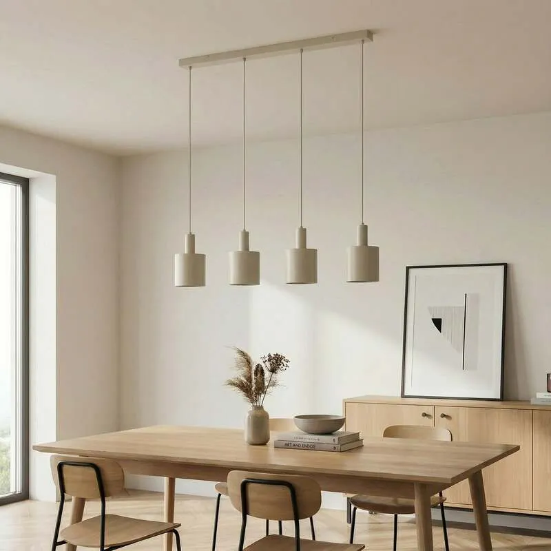 B-Ware Lindby Hängelampe Hängeleuchte Ovelia LED Pendelleuchte dimmbar beige 4-flammig