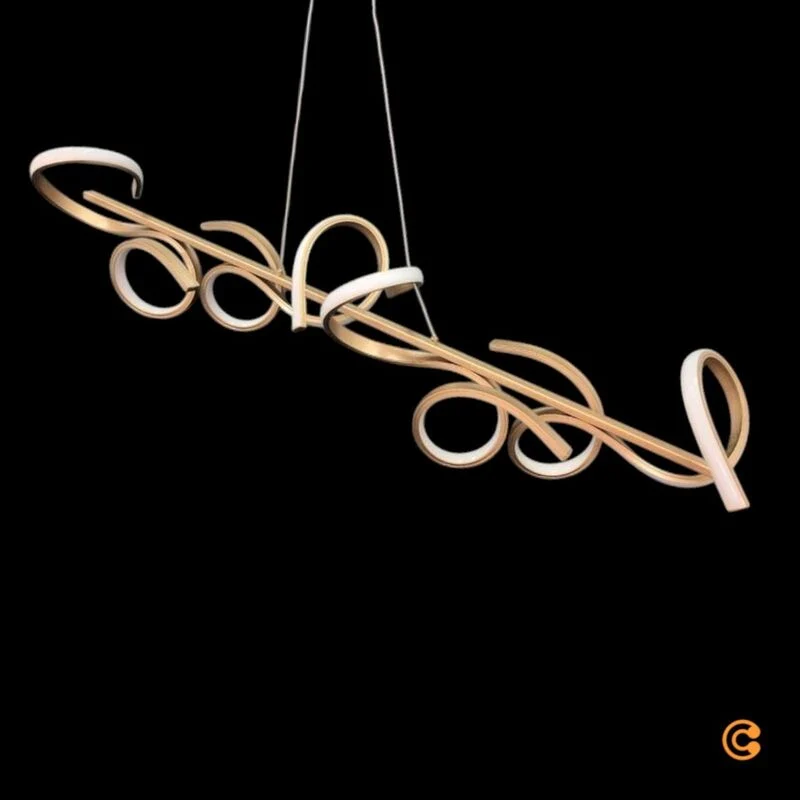 B-Ware JUST LIGHT Hängeleuchte Curls LED Pendelleuchte dimmbar messing 99cm 5320 Lumen
