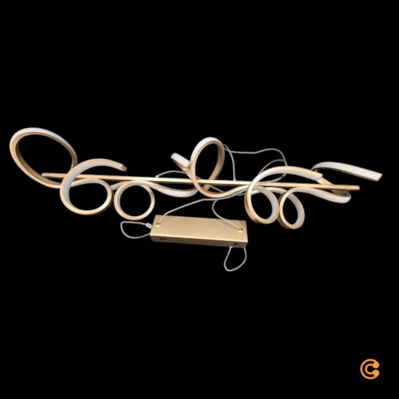 B-Ware JUST LIGHT Hängeleuchte Curls LED Pendelleuchte dimmbar messing 99cm 5320 Lumen